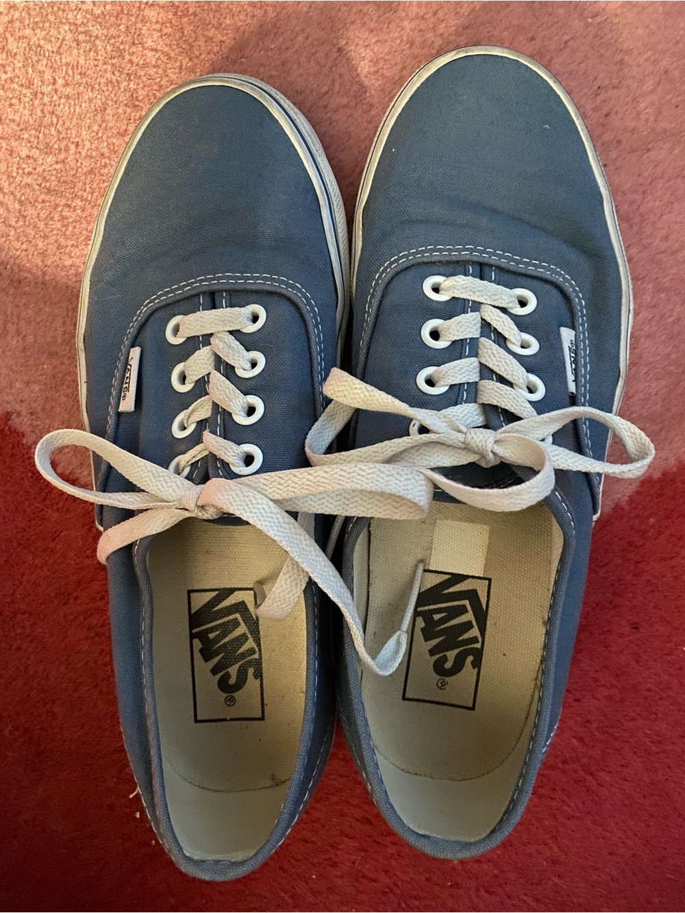 Vans Low-Top Canvas Sneakers in Blue with White Laces